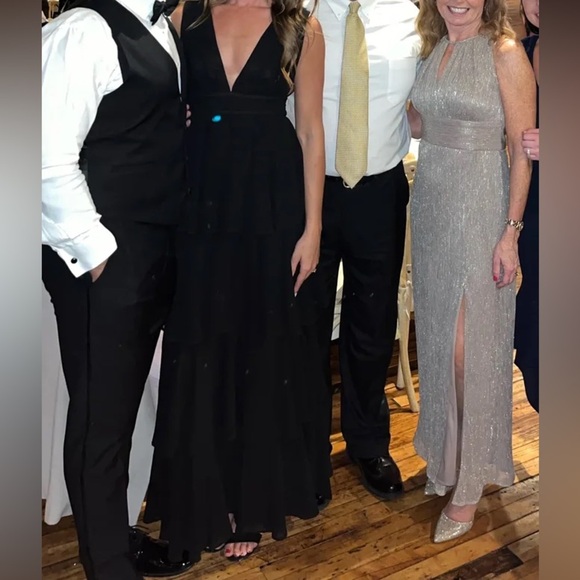 NWOT Amazing Evening Black Tiered Maxi Dress - Picture 2 of 7